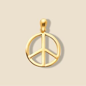 14k Solid Gold Peace Charm | Everyday Jewelry | Birthday Gift | Tehrani Jewelry